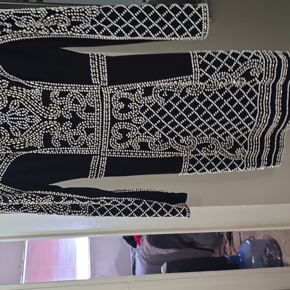 Looking fabulous black beaded dress